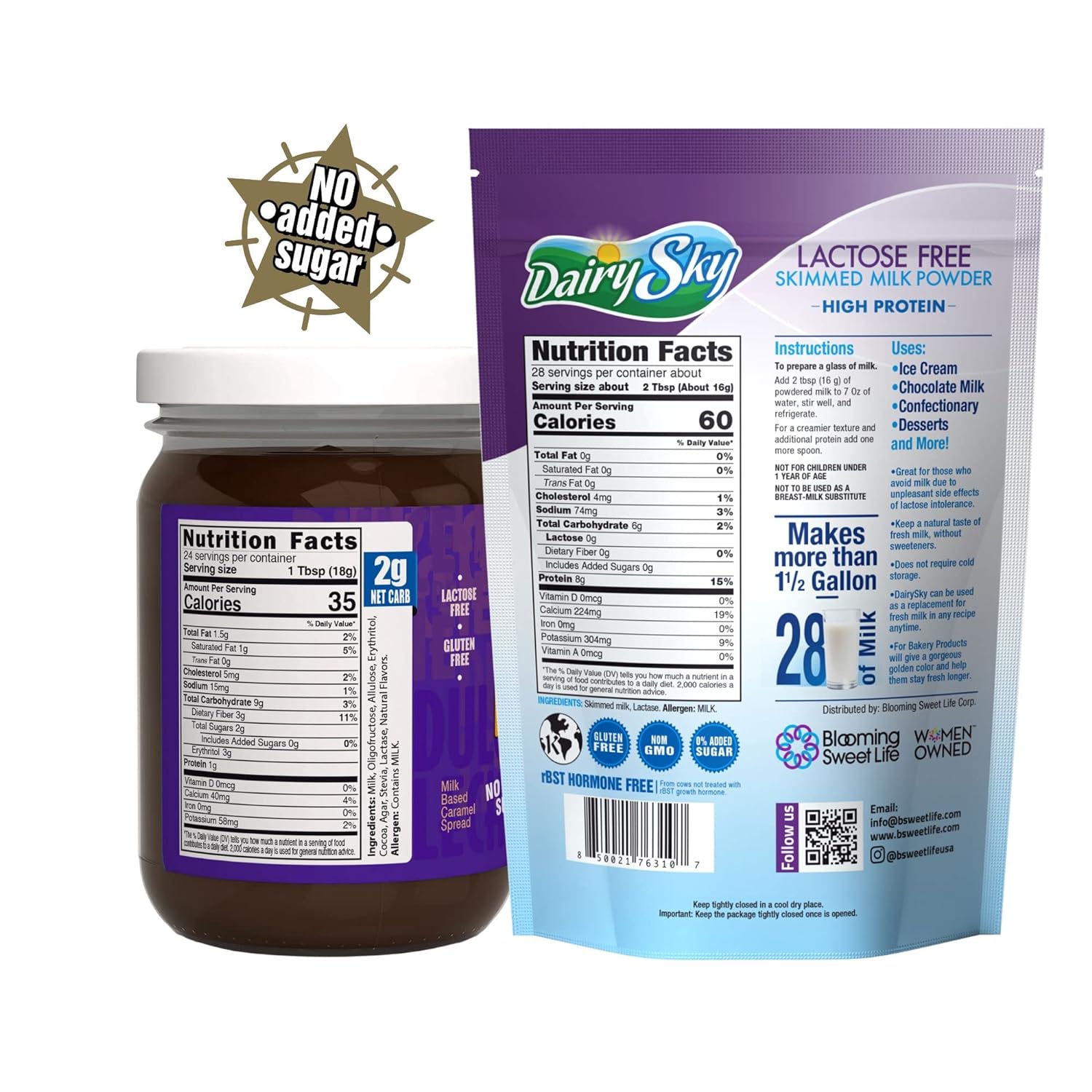 DairySky Dulce de Leche Sabor a Chocolate & Lactose Free Milk Powder 16oz - Image 5